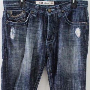 ENC Denim Distressed Vintage Jeans 33x32 100% Cotton from Melrose